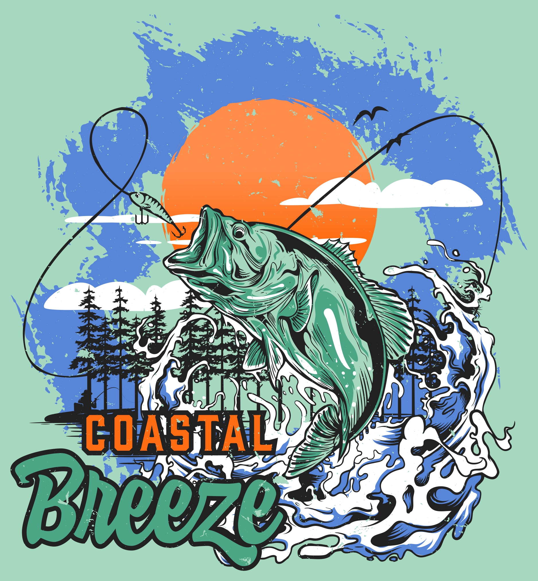 Coastal Breeze Bass Fish Coastal Breeze Tees
