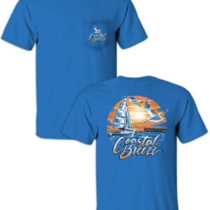 Sunset Sailing t-shirt with front pocket