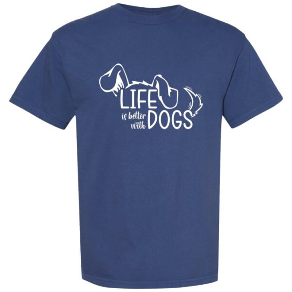 Life Is Better with Dogs T-Shirt in China Blue