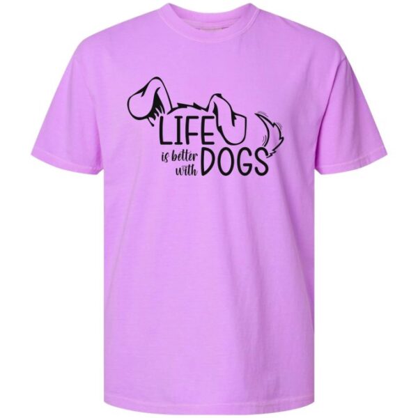 Life Is Better with Dogs T-Shirt in Neon Violet