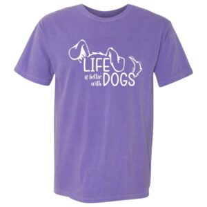 Life Is Better with Dogs T-Shirt in violet