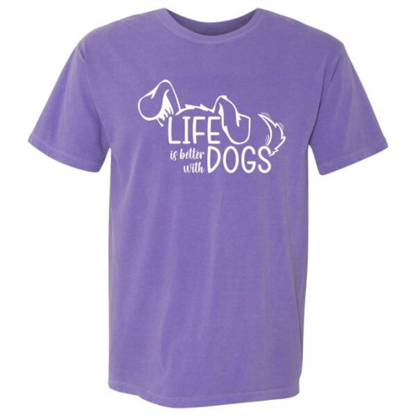 Life Is Better with Dogs T-Shirt in violet