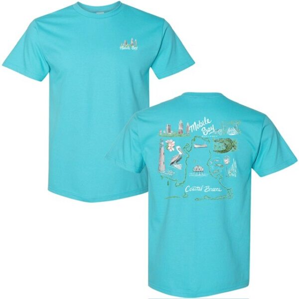 Mobile Bay Map t-shirt