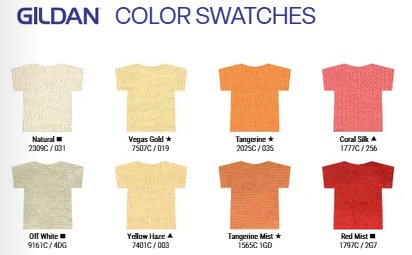 Gildan Color Swatches