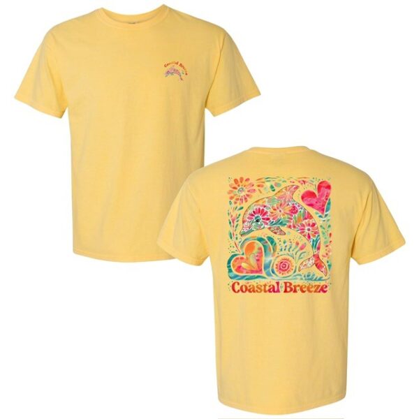 Dolphin Floral T-shirt in butter yellow
