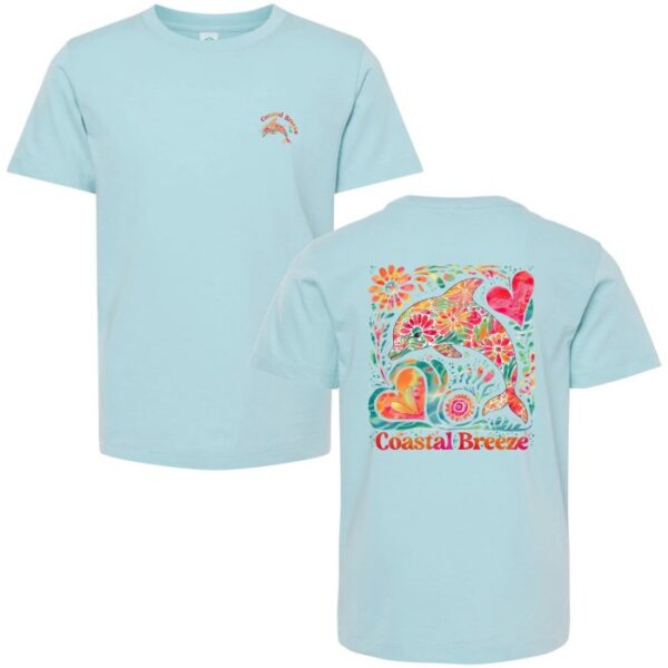 Dolphin Floral T-shirt in chambray blue
