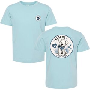 salty paws rescue tee chambray